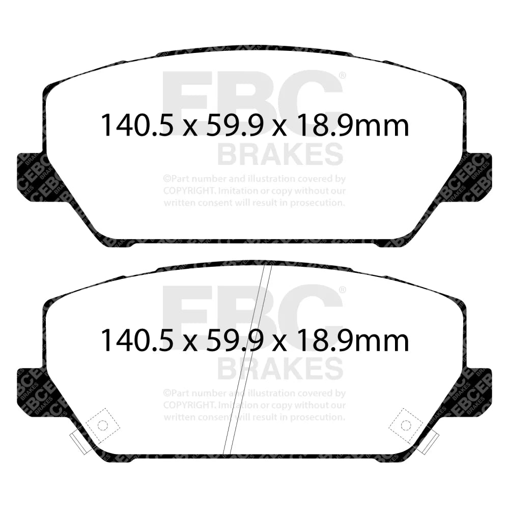 EBC Racing 19-21 Hyundai Veloster (2nd Gen) 2.0 Turbo N RP-X Race Front Brake Pads