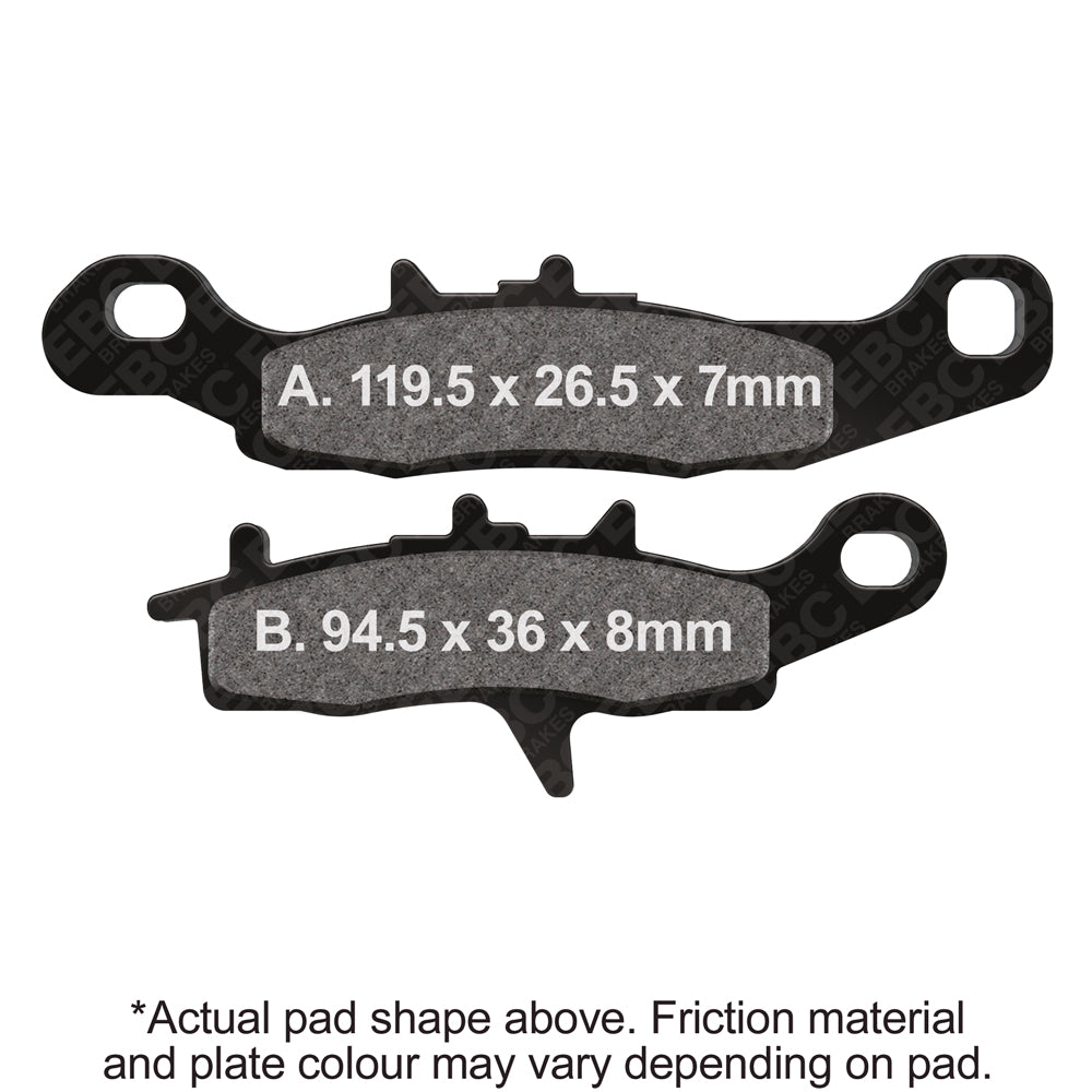 EBC 08-14 Kawasaki KFX 450 R KSF Front Left R Series Sintered Brake Pads Brake Pads