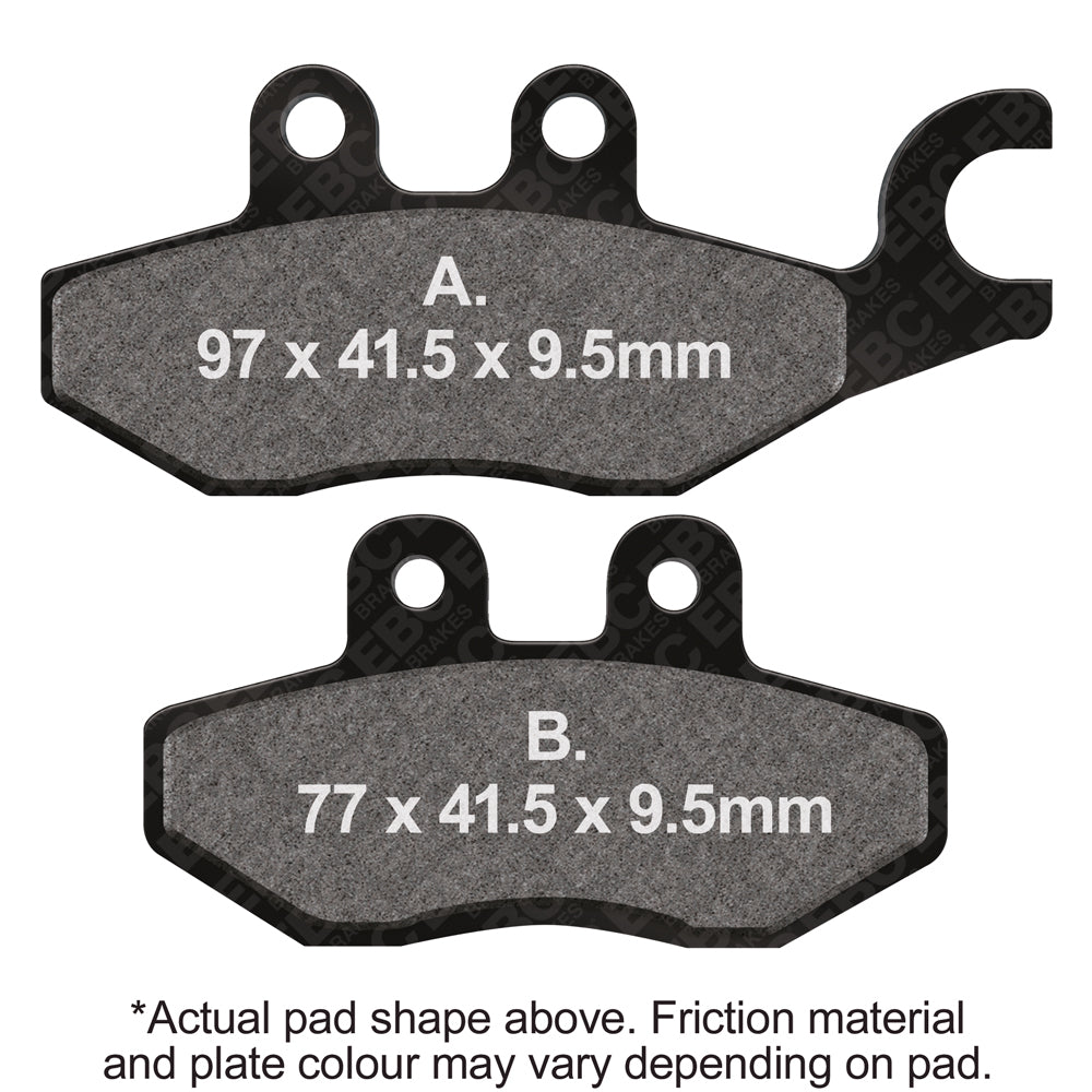 EBC 10-15 Piaggio MP3 3 Wheeler 250cc 14in Rear Wheel Rear Left FA-SFA-TT-X Brake Pads