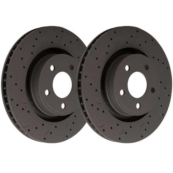 Hawk Performance HTC4436 1997 - 2007 CHRYSLER DODGE PLYMOUTH TALON CROSS-DRILLED & SLOTTED ROTORS