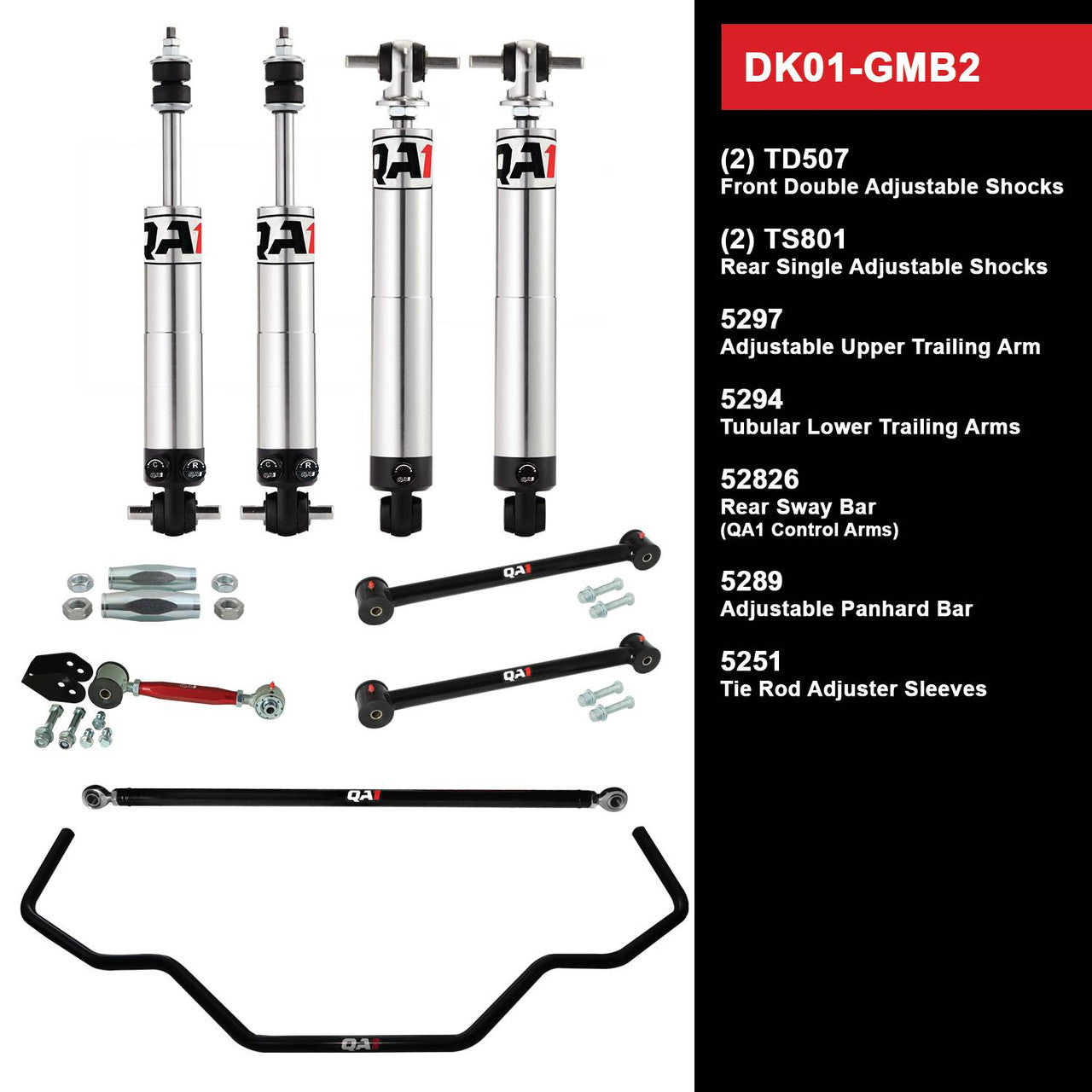 QA1 DK01-GMB2 Level 1 Full Vehicle Drag Kit 65-68 Chevy B-Body W/ Shocks