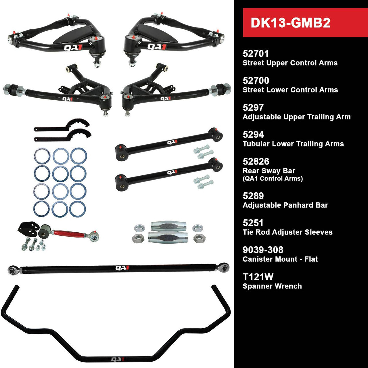 QA1 DK13-GMB2 Level 3 Full Vehicle Drag Kit 65-68 Chevy B-Body W/O Shocks
