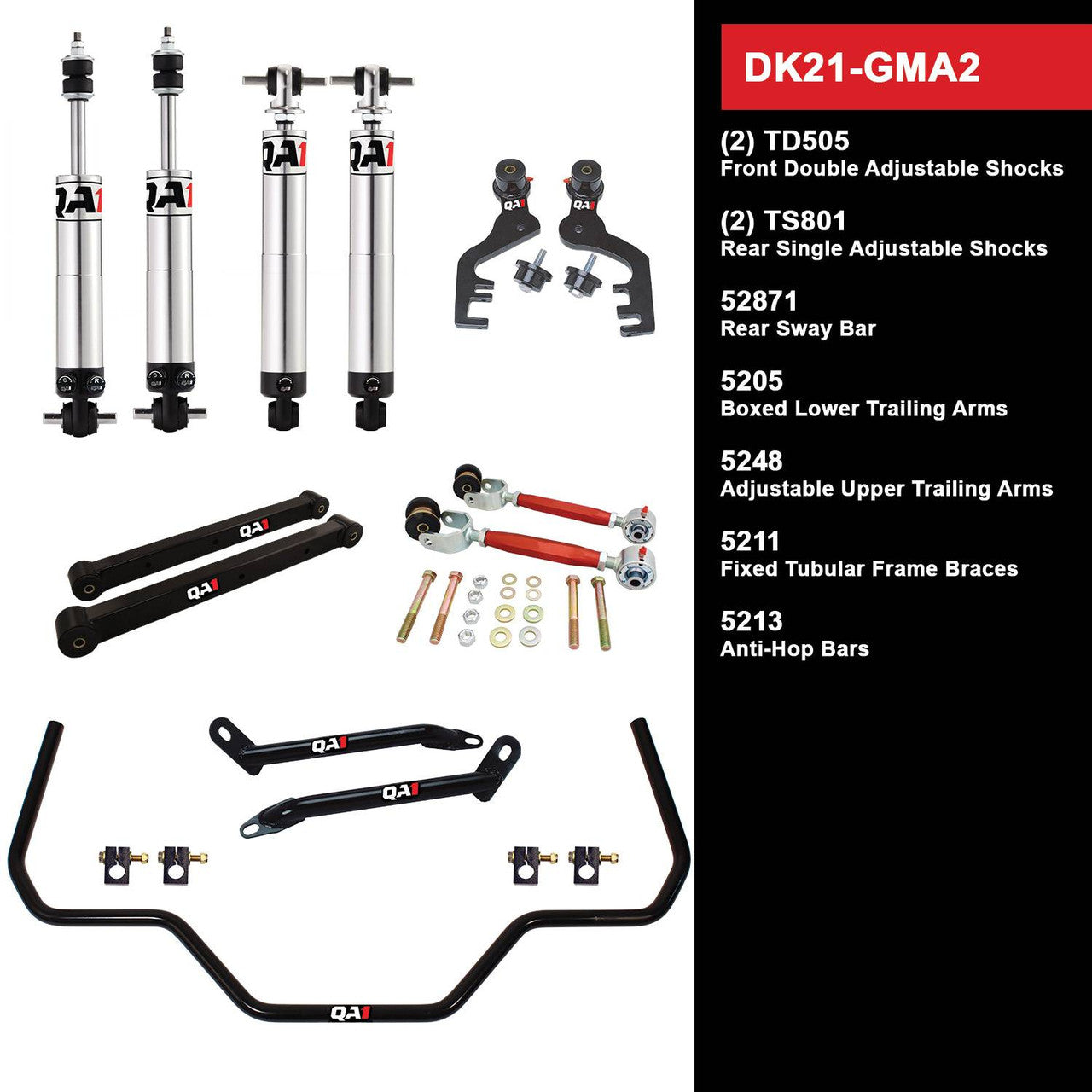 QA1 DK21-GMA2 Level 1 Full Vehicle Drag Kit 68-72 GM A-Body W/ Shocks