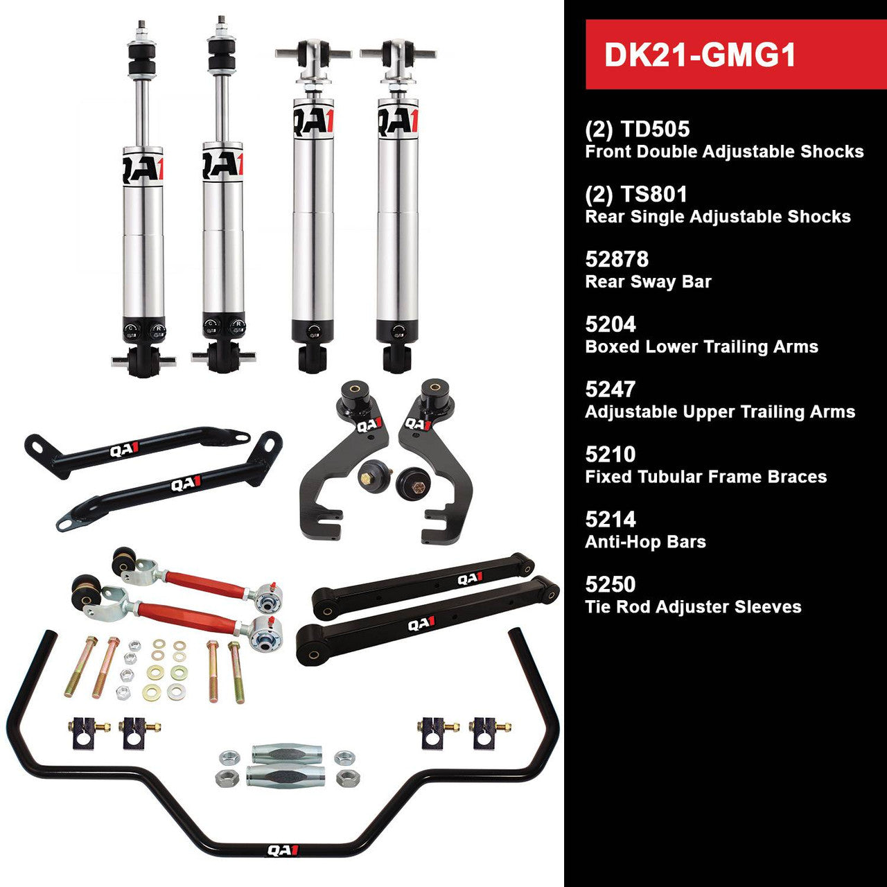 QA1 DK21-GMG1 Level 1 Full Vehicle Drag Kit 78-88 GM G-Body W/ Shocks
