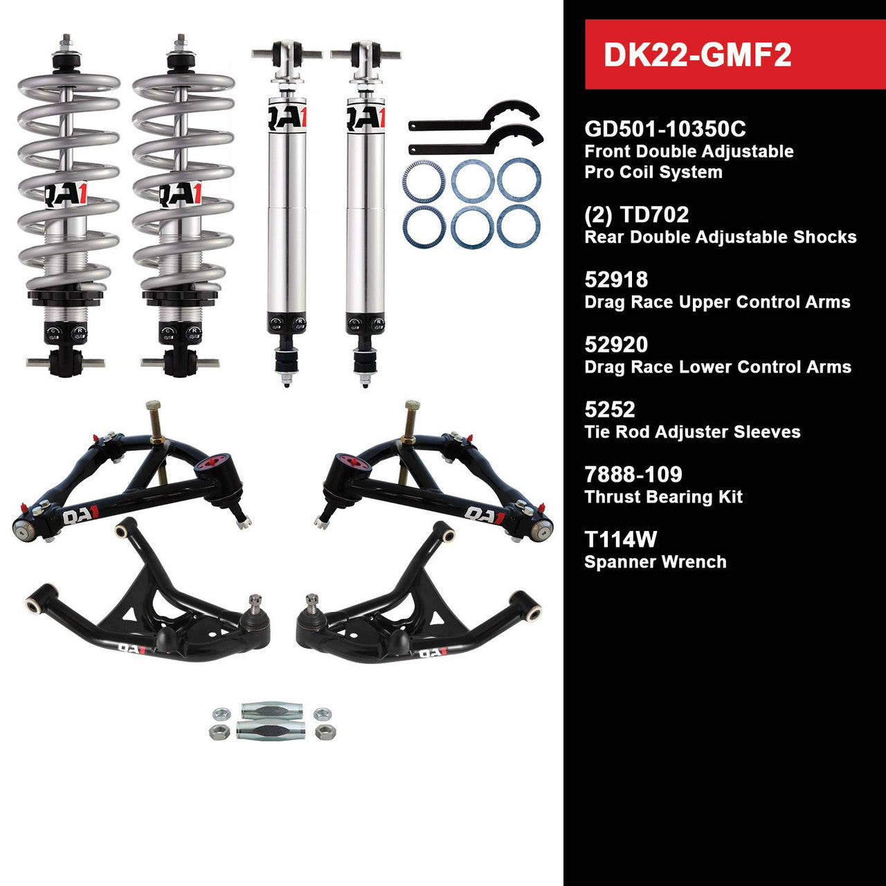 QA1 DK22-GMF2 Level 1 Full Vehicle Drag Kit 70-81 GM F-Body W/ Shocks