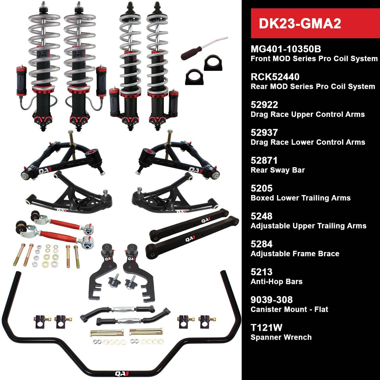 QA1 DK23-GMA2 Level 3 Full Vehicle Drag Kit 68-72 GM A-Body W/ Shocks