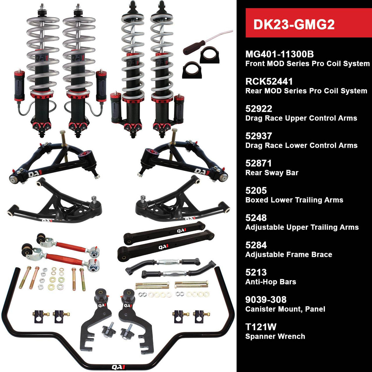 QA1 DK23-GMG2 Level 3 Full Vehicle Drag Kit 69-72 GM G-Body W/ Shocks