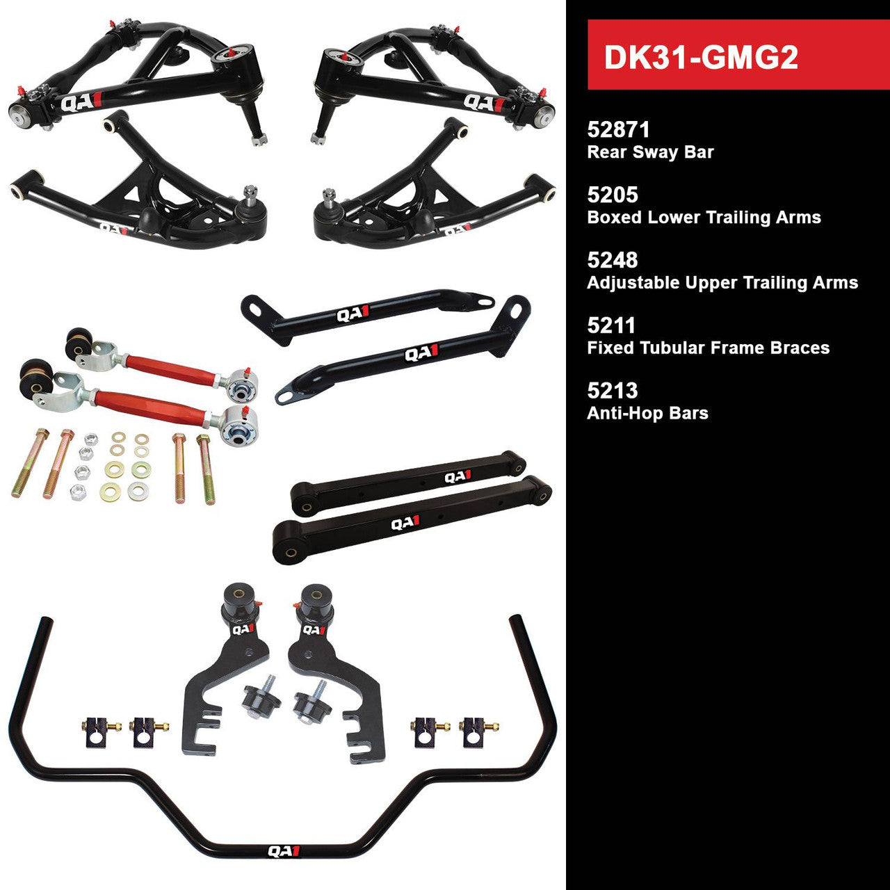 QA1 DK31-GMG2 Level 1 Full Vehicle Drag Kit 69-72 GM G-Body W/O Shocks