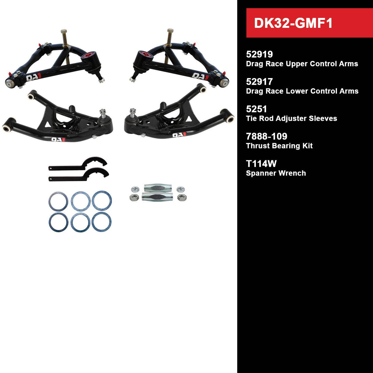 QA1 DK32-GMF1 Level 2 Full Vehicle Drag Kit 67-69 GM F-Body W/O Shocks