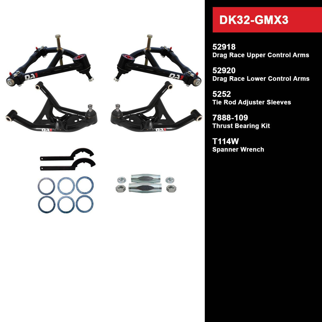 QA1 DK32-GMX3 Level 2 Full Vehicle Drag Kit 75-79 GM X-Body W/O Shocks