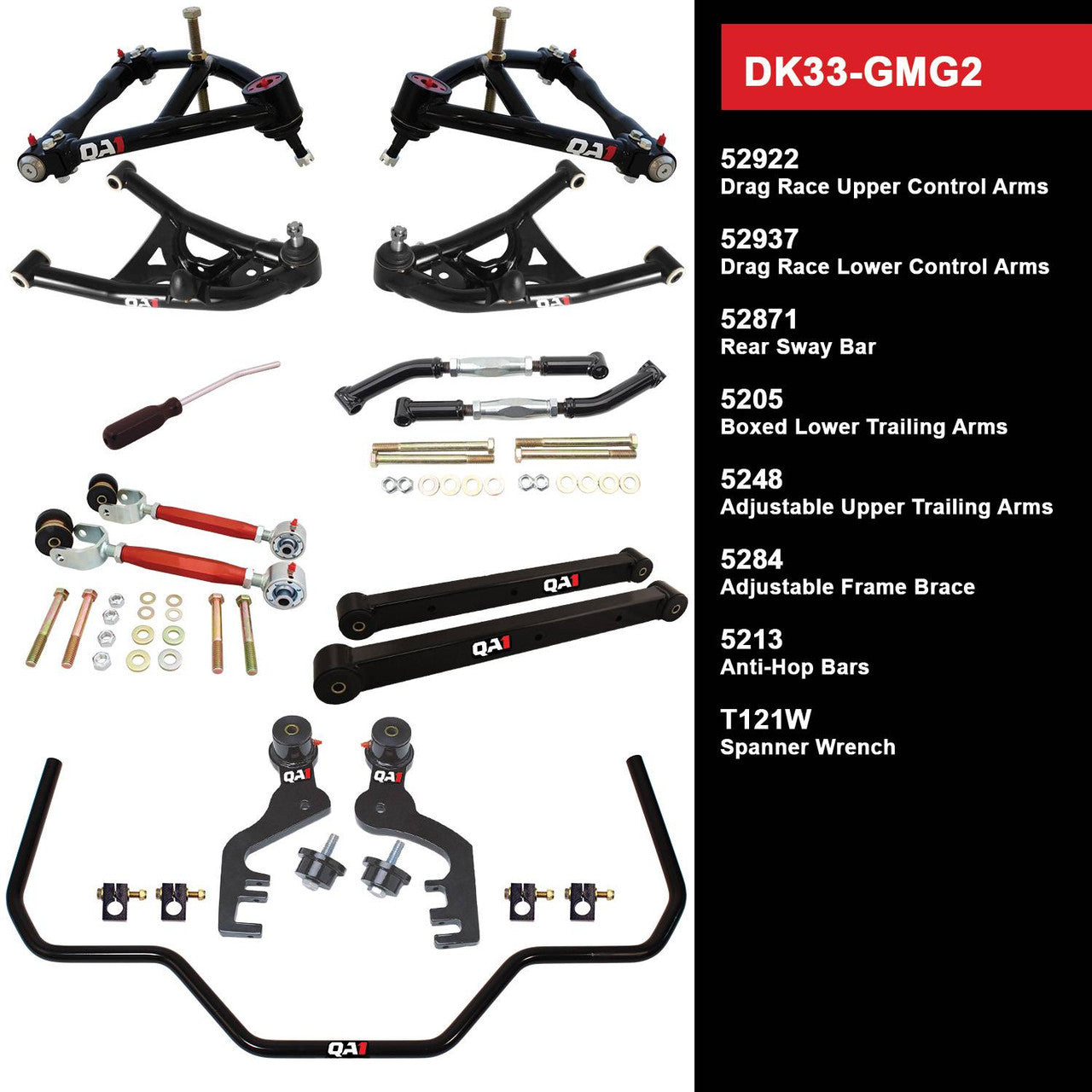 QA1 DK33-GMG2 Level 3 Full Vehicle Drag Kit 69-72 GM G-Body W/O Shocks