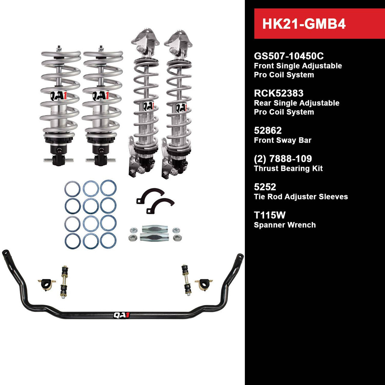 QA1 HK21-GMB4 Level 1 Full Vehicle Handling Kit 78-93 GM B-Body W/ Shocks