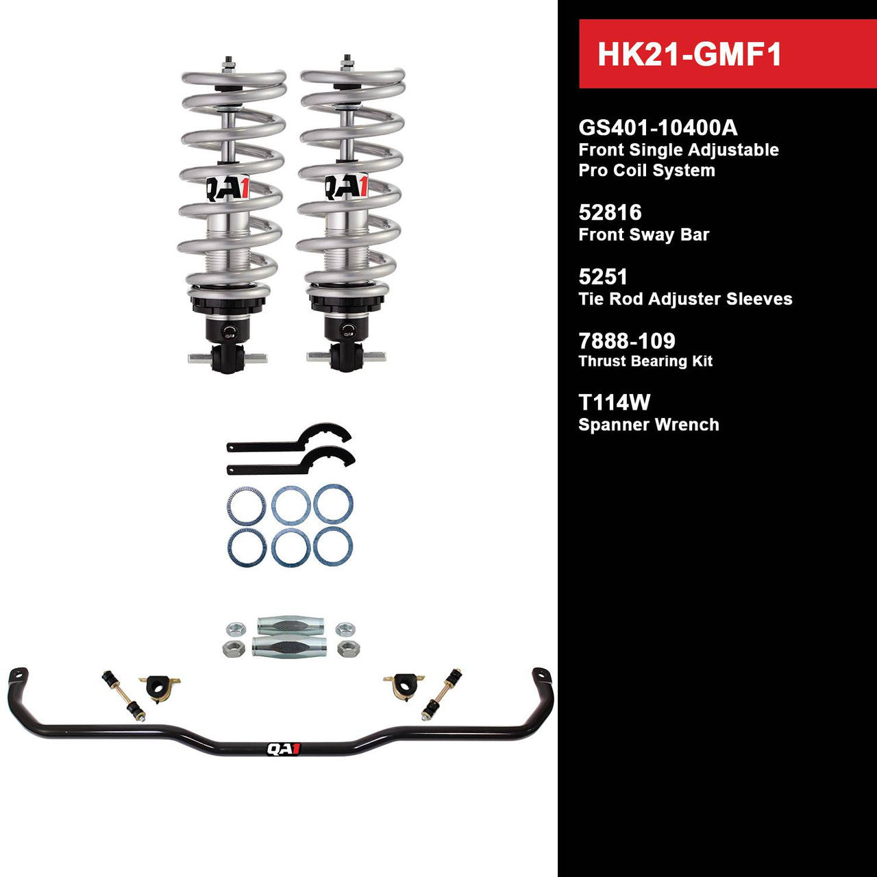 QA1 HK21-GMF1 Level 1 Full Vehicle Handling Kit 67-69 GM F-Body W/ Shocks