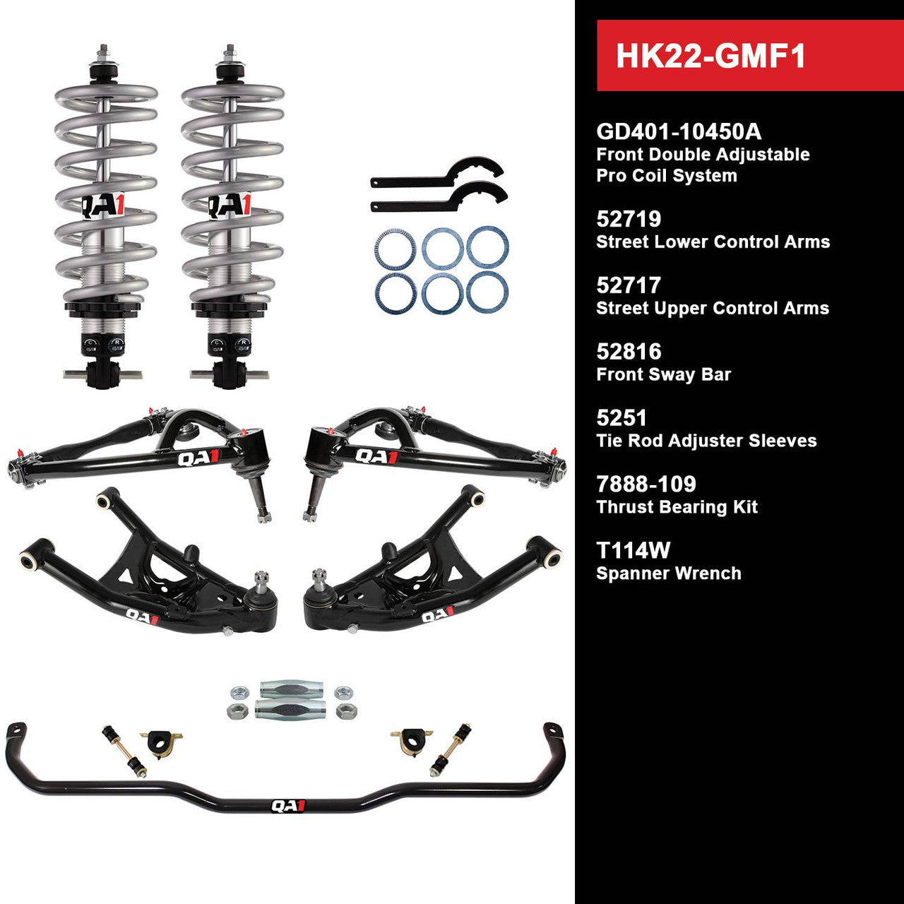 QA1 HK22-GMF1 Level 2 Full Vehicle Handling Kit 67-69 GM F-Body W/ Shocks