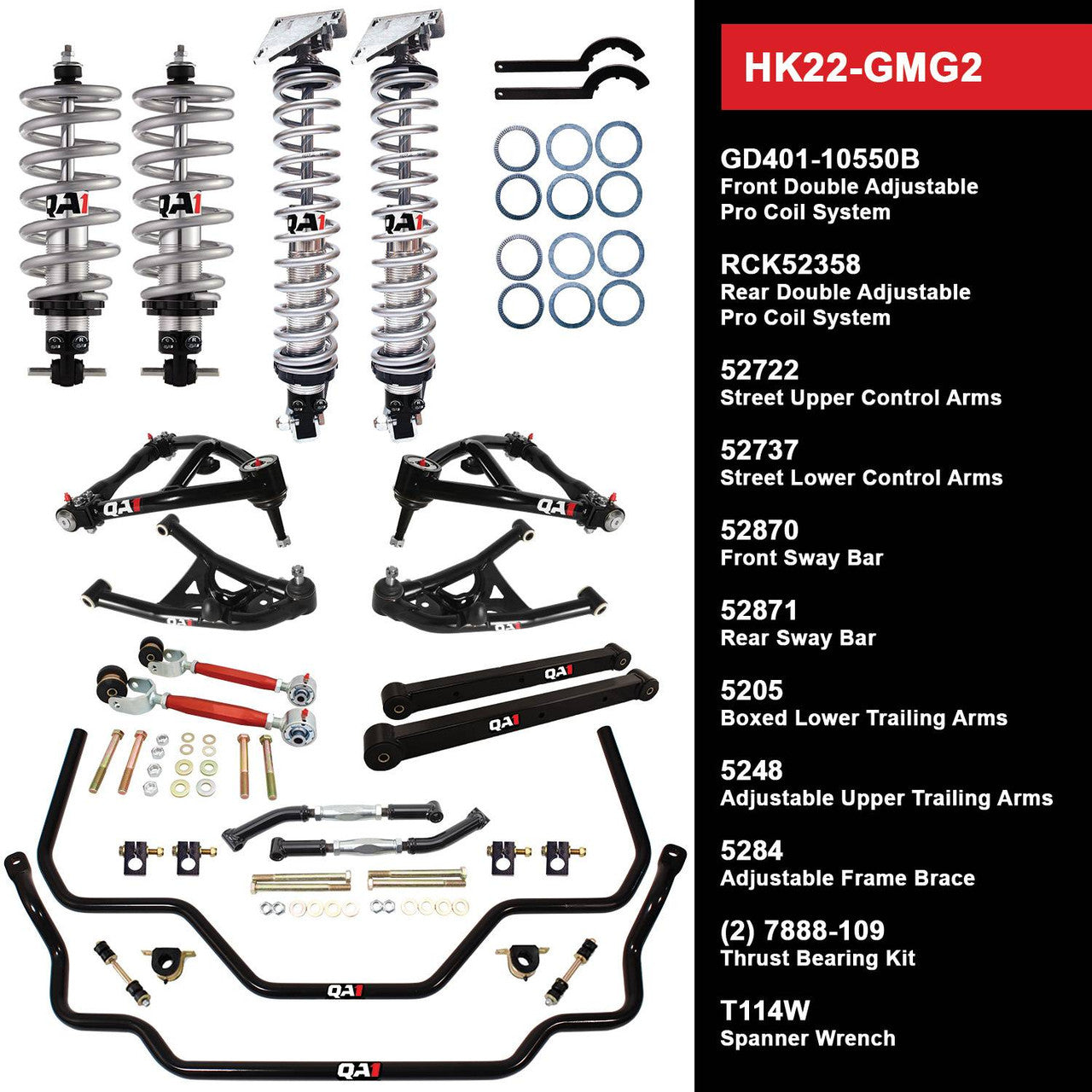 QA1 HK22-GMG2 Level 2 Full Vehicle Handling Kit 69-72 GM G-Body W/ Shocks
