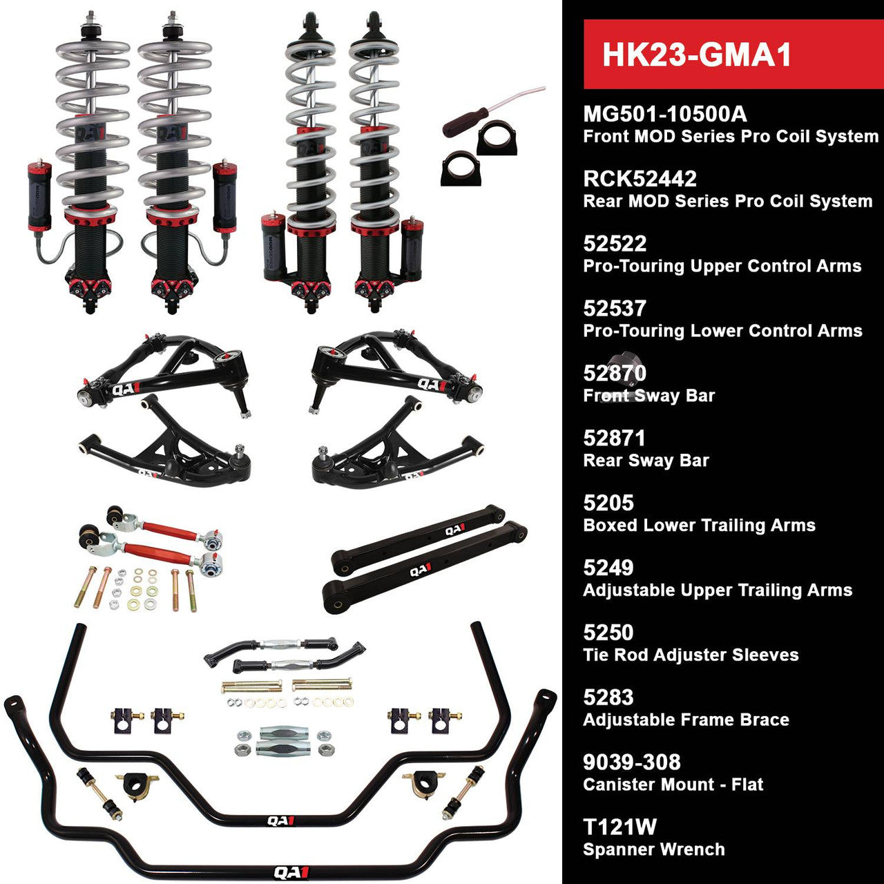 QA1 HK23-GMA1 Level 3 Full Vehicle Handling Kit 64-67 GM A-Body W/ Shocks