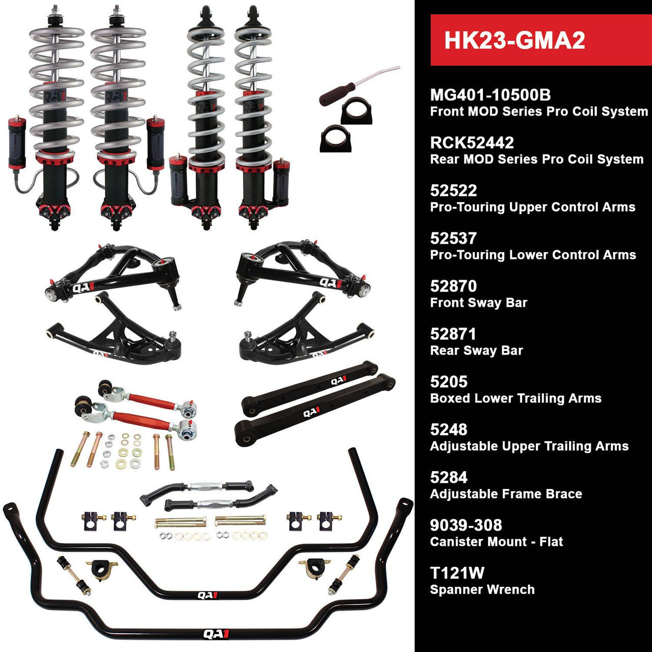 QA1 HK23-GMA2 Level 3 Full Vehicle Handling Kit 68-72 GM A-Body W/ Shocks