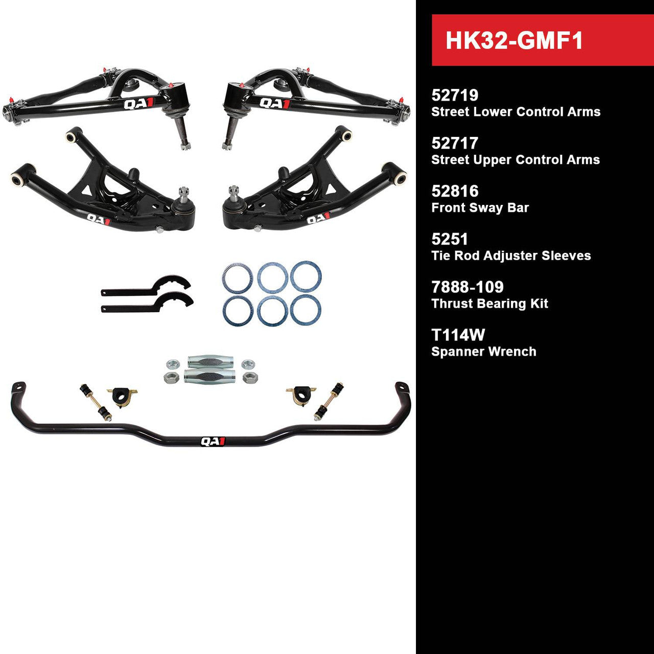 QA1 HK32-GMF1 Level 2 Full Vehicle Handling Kit 67-69 GM F-Body W/O Shocks