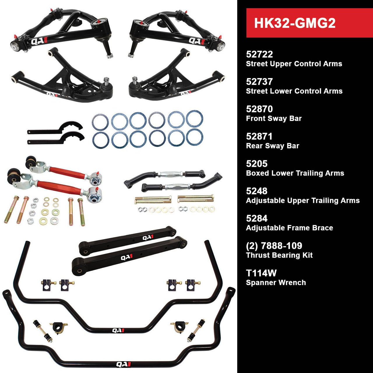 QA1 HK32-GMG2 Level 2 Full Vehicle Handling Kit 69-72 GM G-Body W/O Shocks