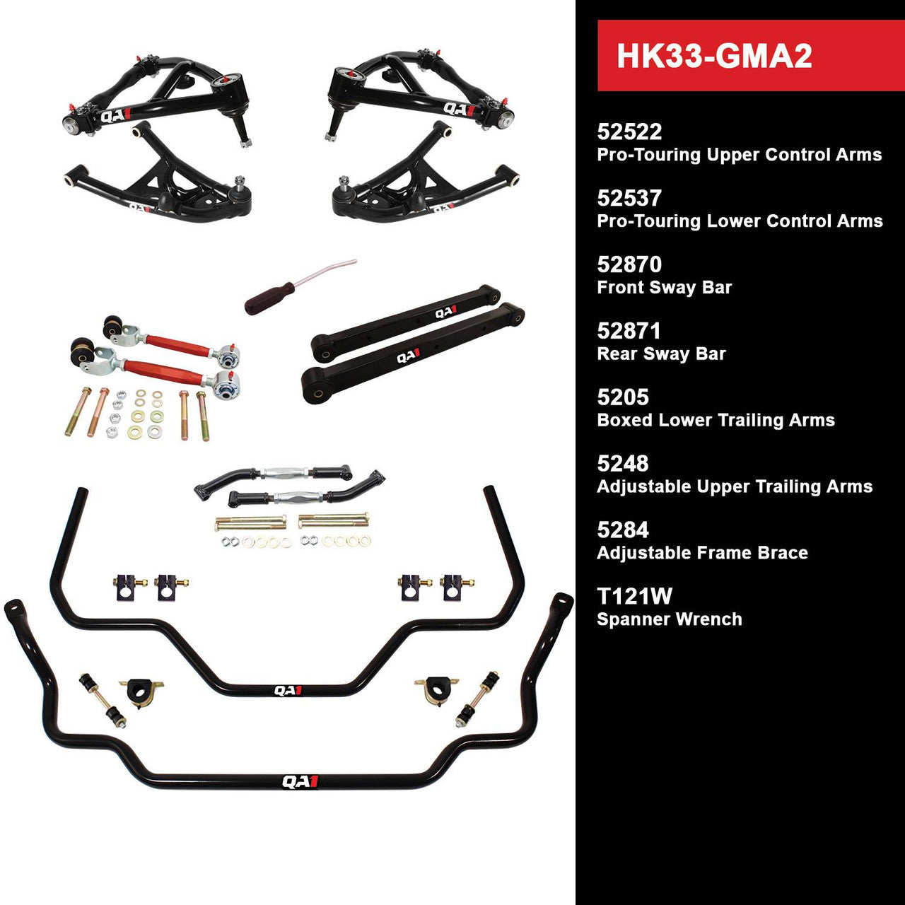 QA1 HK33-GMA2 Level 3 Full Vehicle Handling Kit 68-72 GM A-Body W/O Shocks
