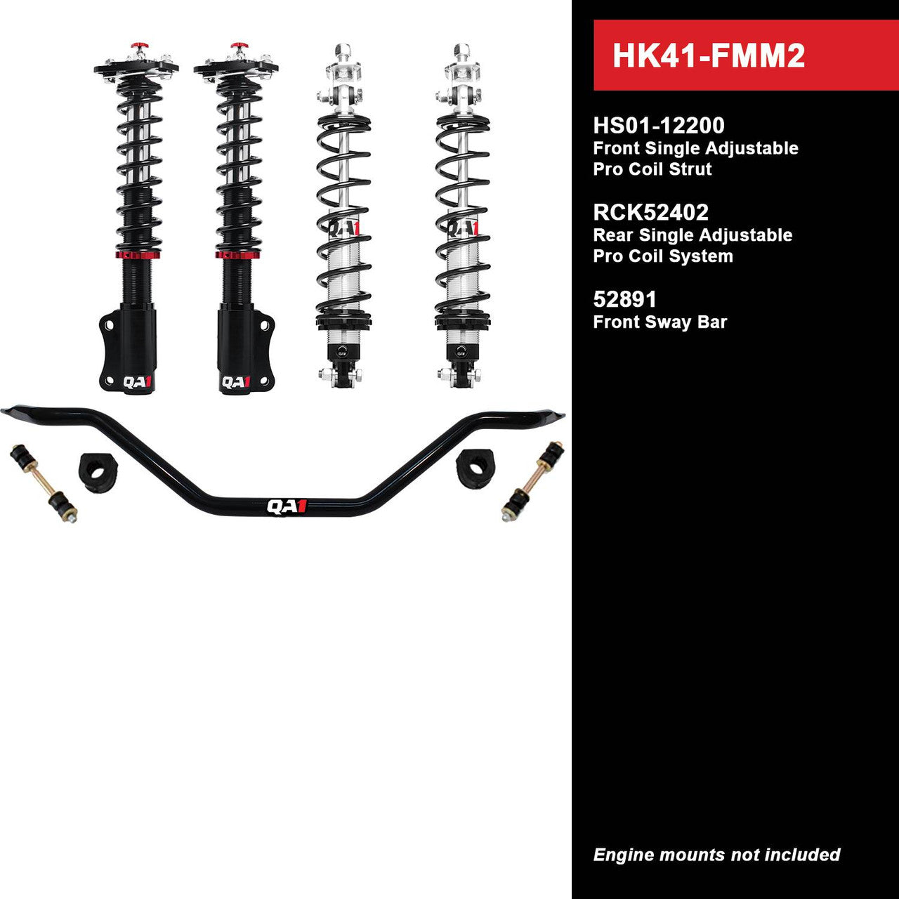 QA1 HK41-FMM2 Level 1 Full Vehicle Handling Kit 87-89 Mustang W/ Shocks