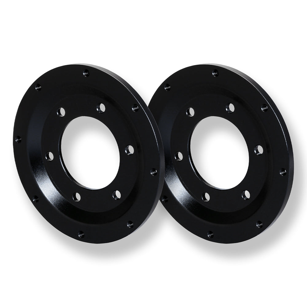 Wilwood 300-12071-2 Wilwood Import Built Shelby CSX6000 6in x 4.25in - 8in x 7in Front Rotor Adapter - Black - 2 Pack