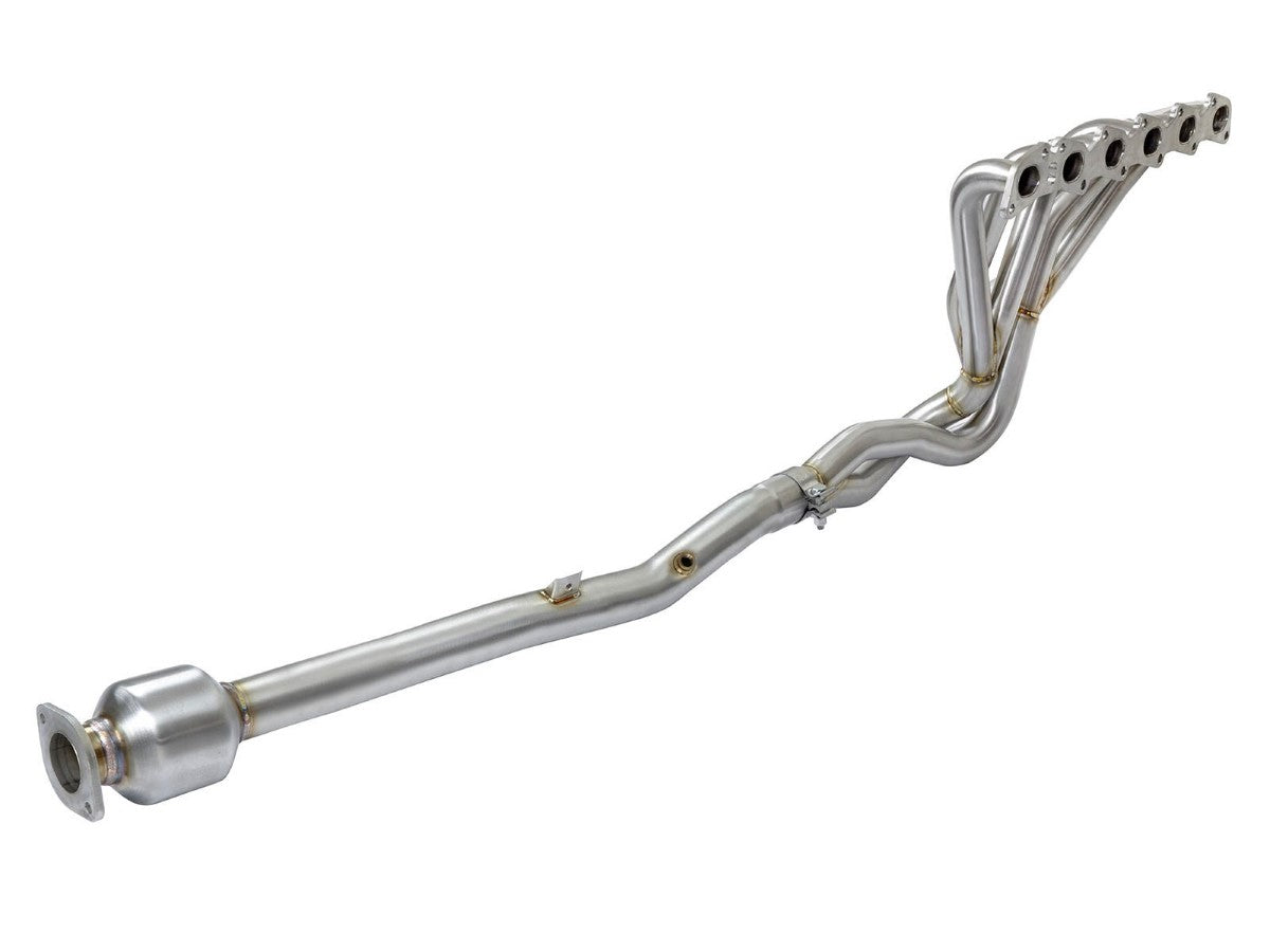 aFe 48-36105-YC Twisted Steel Long Tube Header & Connection Pipes w/ Cat