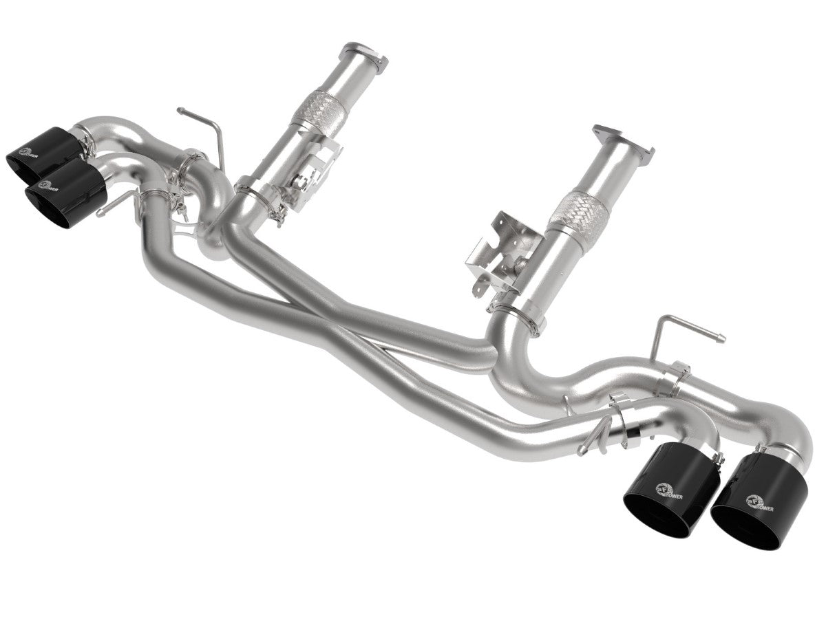 aFe 49-34127NM-B MACH Force-Xp 304 Stainless Steel Cat-Back Exhaust w/o Muffler Black (No NPP)