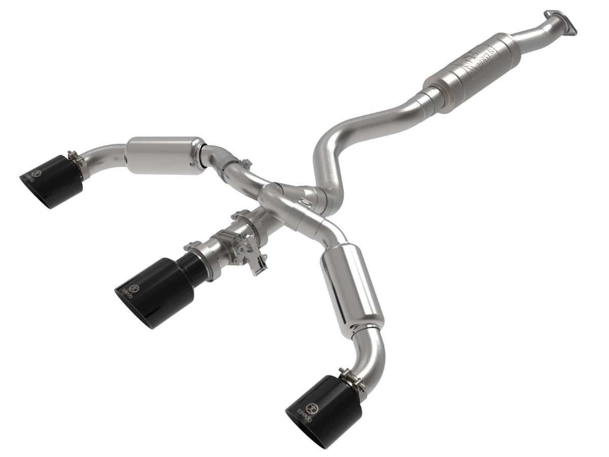 aFe 49-36070-B Gemini XV 3 IN to 2-1/2 IN 304 Stainless Steel Cat-Back Exhaust System w/ Black Tips