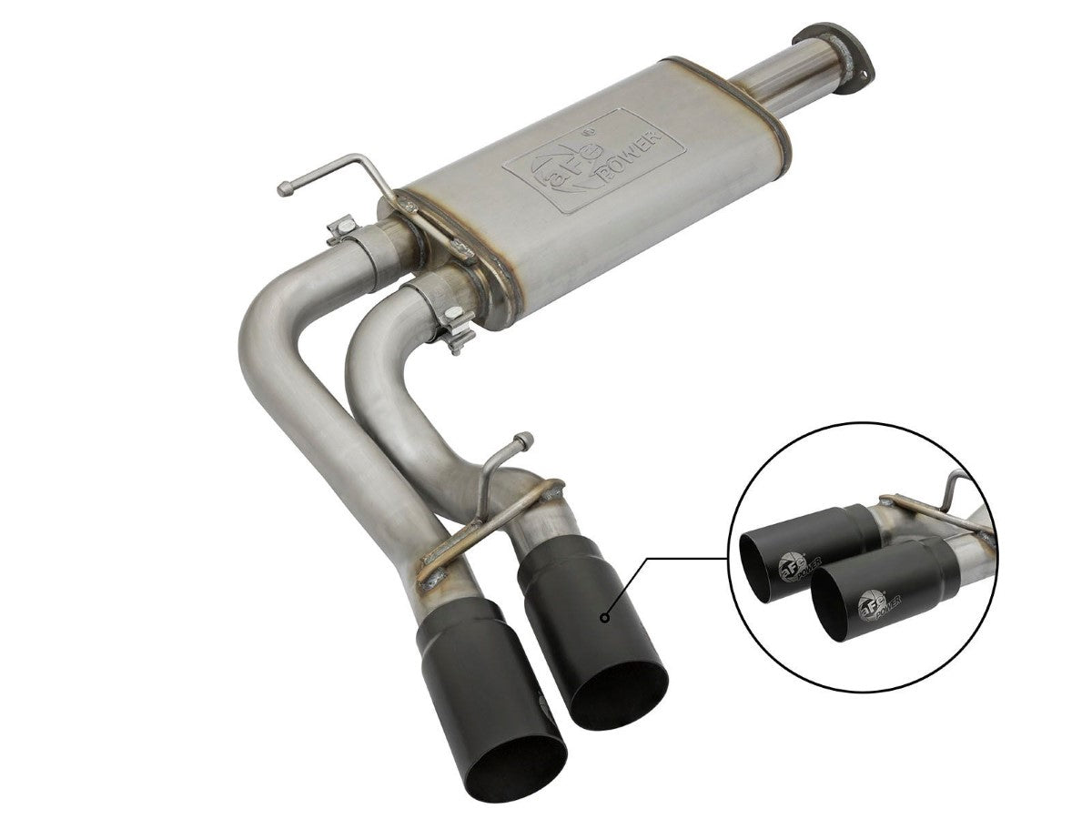 aFe 49-46032-B Rebel Series 3 IN to 2-1/2 IN Mid-Cab Exit Stainless Steel Cat-Back Exhaust System