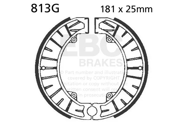 EBC 82-83 KTM 350 / 1982 KTM 350 Rear Left/Right Brake Shoes