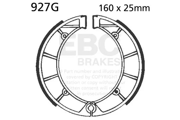 EBC 84-86 Moto Morini Kanguro 350 Rear Left Brake Shoes