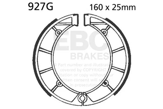 EBC 84-86 Moto Morini Kanguro 350 Rear Left Brake Shoes