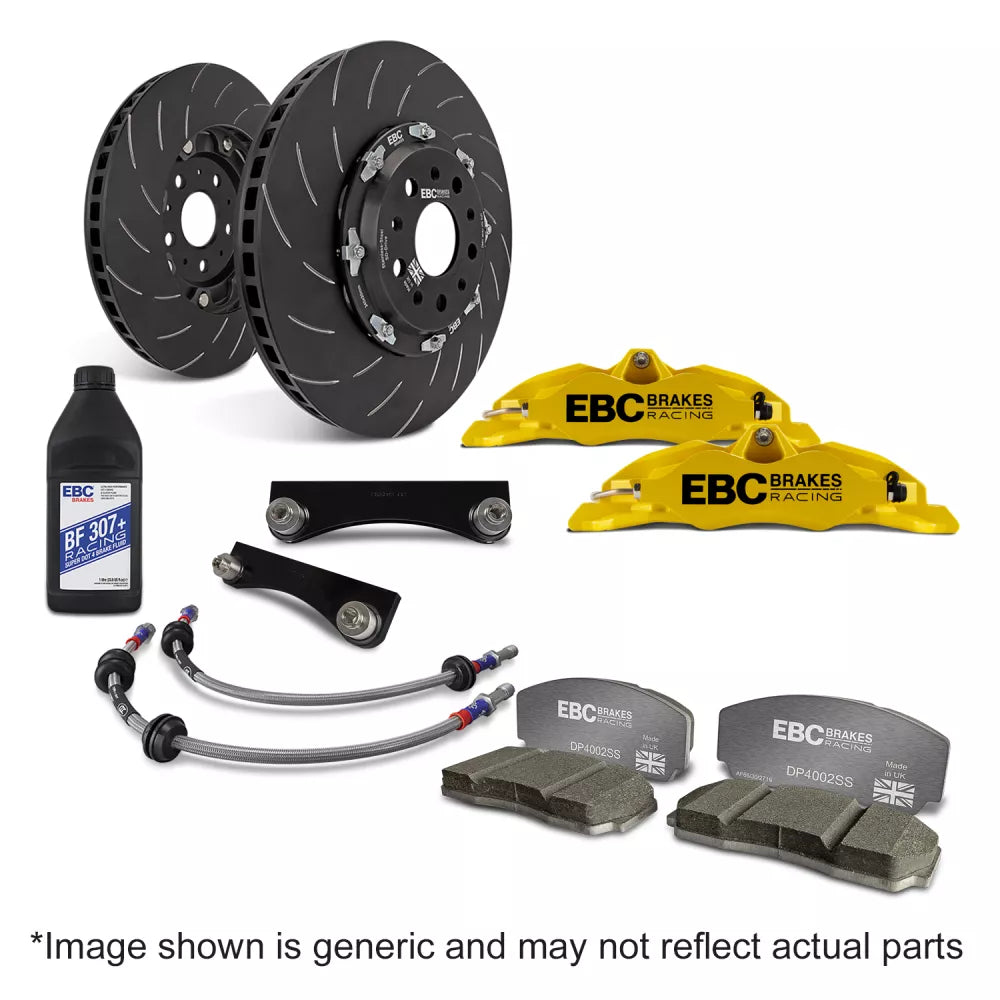 EBC Racing 05-10 Ford Mustang GT Yellow Apollo-4 Calipers 355mm Rotors Front Big Brake Kit