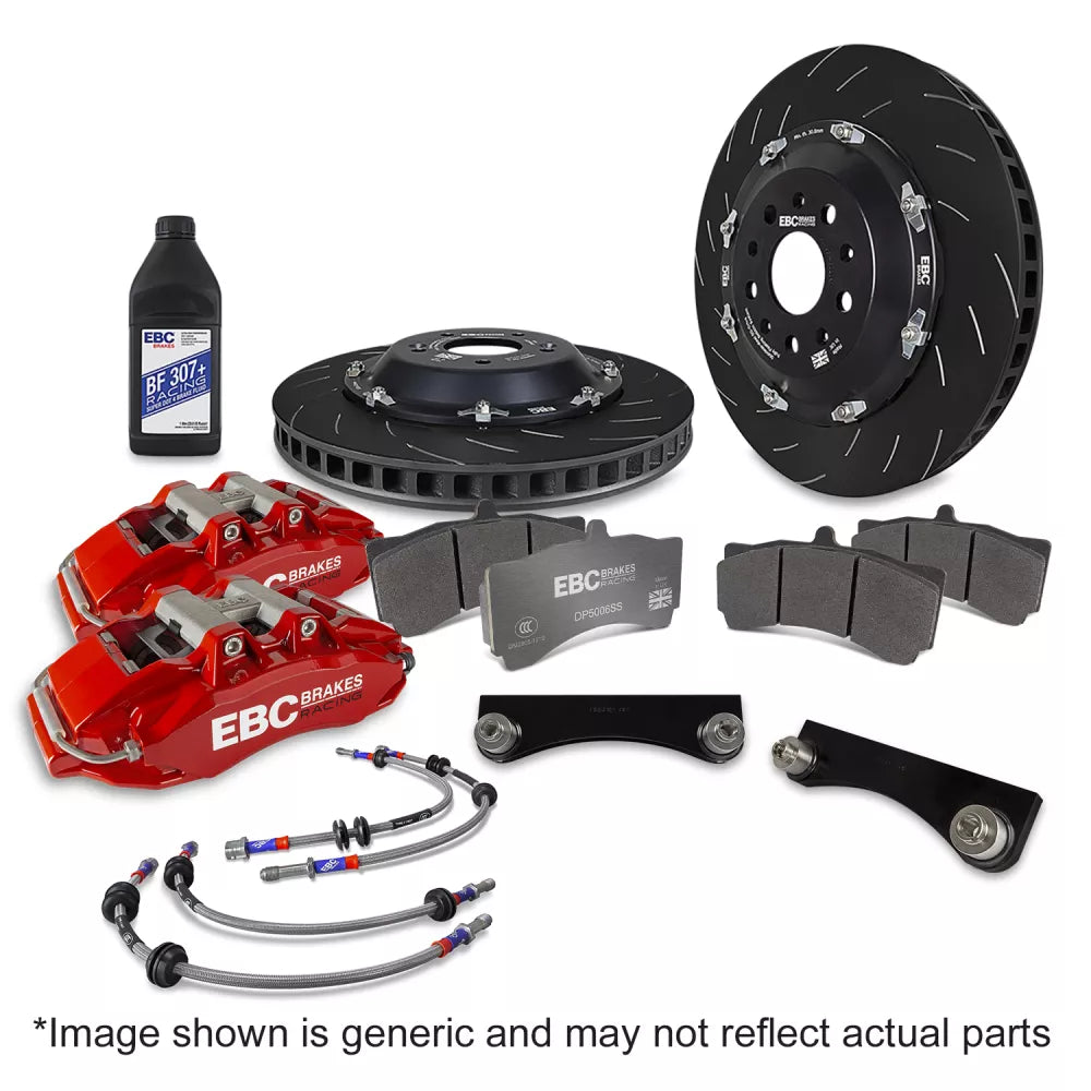 EBC Racing 17-21 Honda Civic Type-R (FK8) Red Apollo-6 Calipers 380mm Rotors Front Big Brake Kit