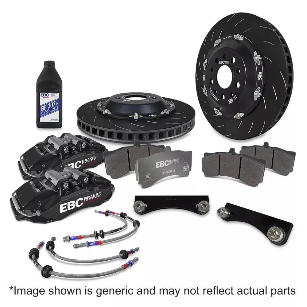 EBC Racing 07-13 BMW M3 (E90/E92/E82) Black Apollo-6 Calipers 380mm Rotors Front Big Brake Kit