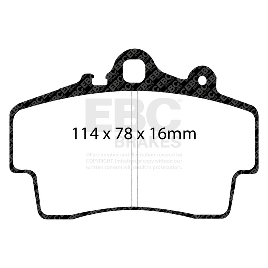 EBC Racing 97-09 Porsche Boxster (986/987 w/Cast Iron Discs) RP-1 Race Front Brake Pads