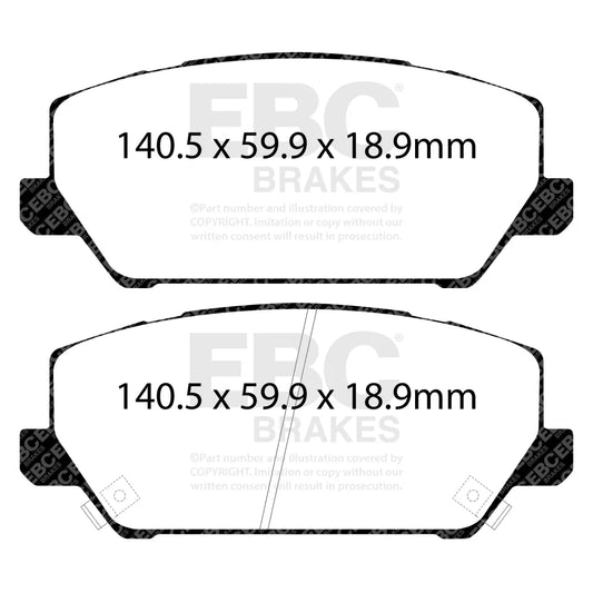 EBC Racing 19-21 Hyundai Veloster (2nd Gen) 2.0 Turbo N RP-X Race Front Brake Pads