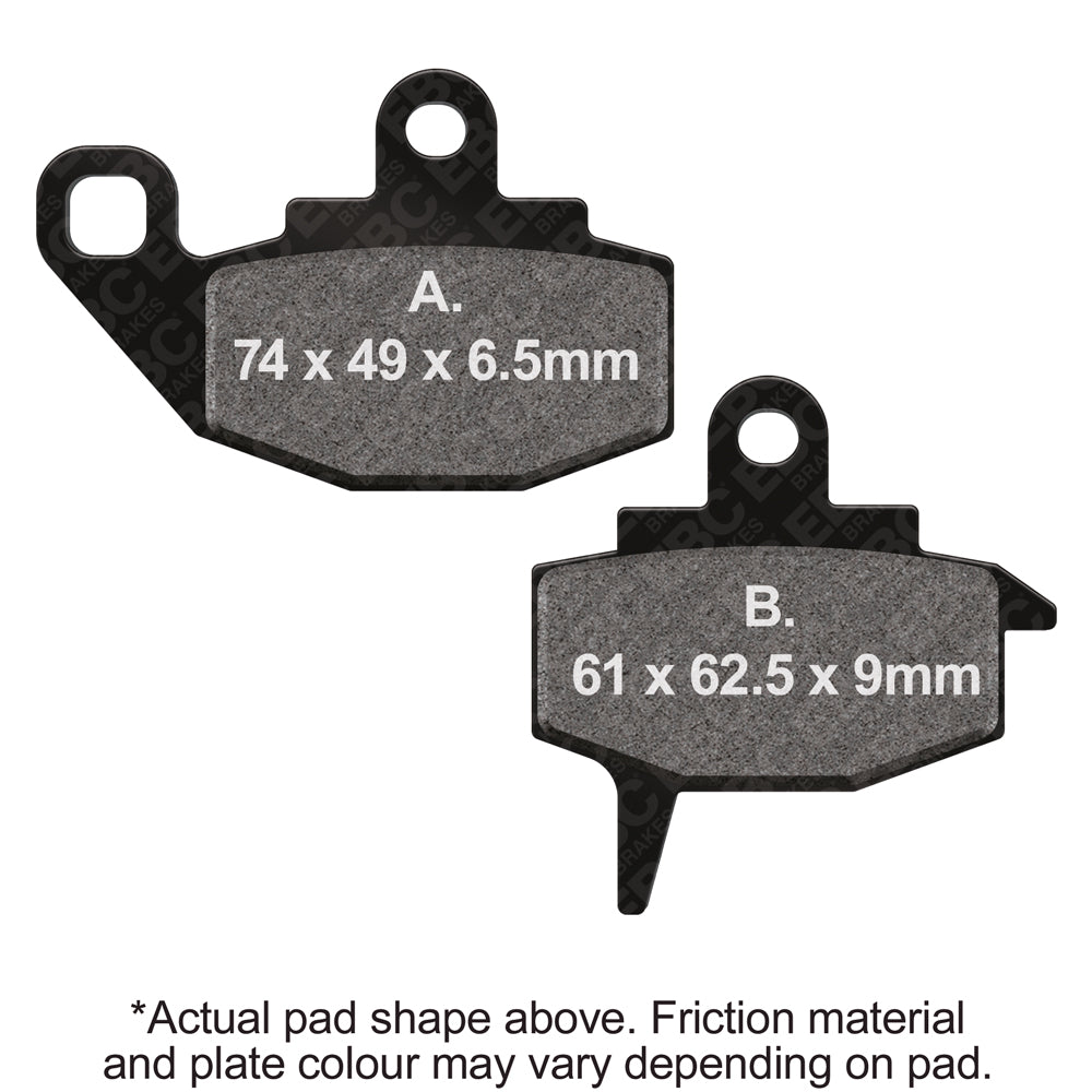 EBC 87-88 Kawasaki KX 125 E/F Front Left R Series Sintered Brake Pads