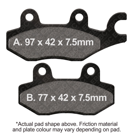 EBC 89-05 Kawasaki KLF 300 Bayou 4x4 Front Left/Right R Series Sintered Brake Pads
