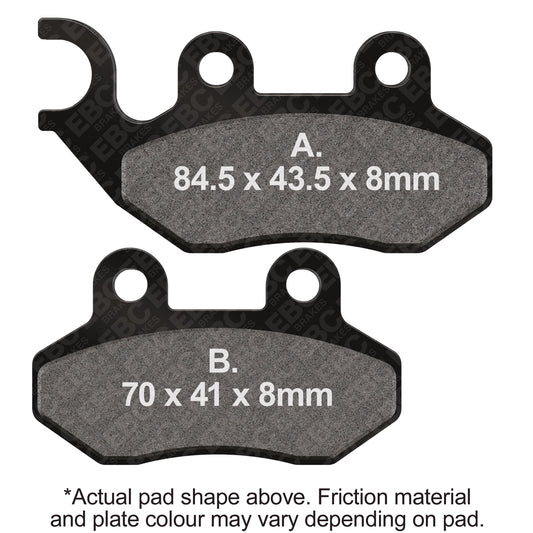 EBC 10-12 Zero DS ZF6.0/ZF9.0 2 Pin Fixing Front Pad Front Left Sintered HH/R Brake Pads
