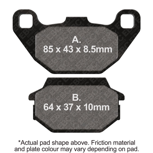 EBC 07-09 Kawasaki KSF 50 KFX Front Left R Series Sintered Brake Pads