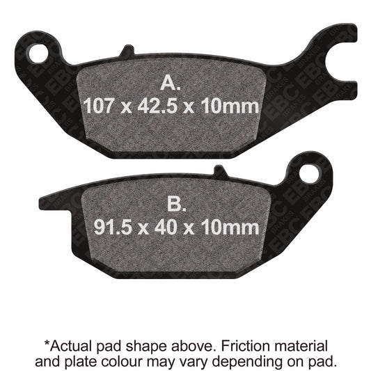 EBC 04-10 Honda CBR 125 R 6 Bolt Front Disc/Canada Rear Left FA-SFA-TT-X Brake Pads
