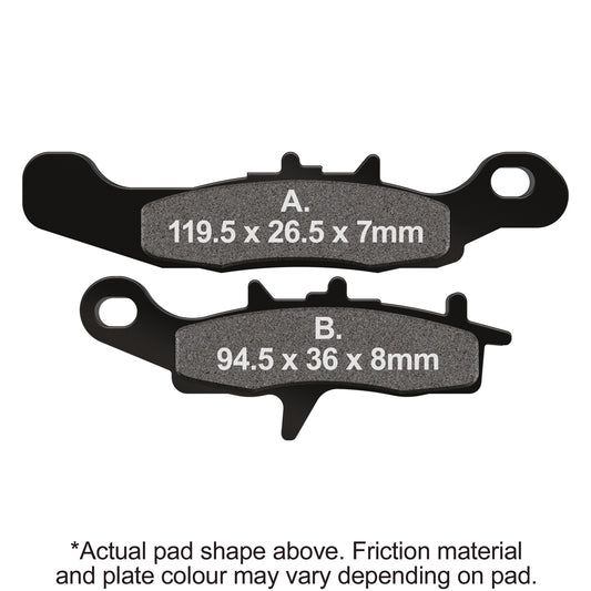 EBC 08-14 Kawasaki KFX 450 R KSF Front Right R Series Sintered Brake Pads Brake Pads
