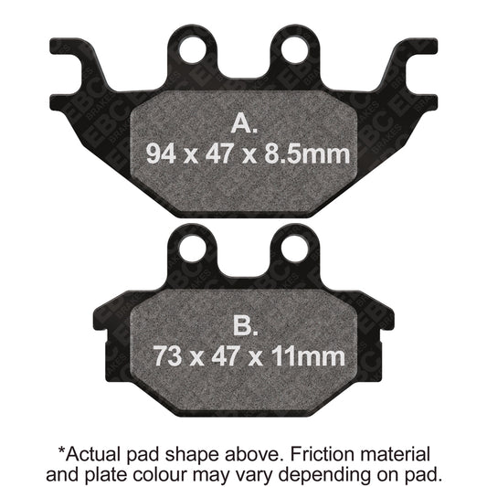 EBC 12-24 Kawasaki KVF 300 Brute Force Front Left/Right R Series Sintered Brake Pads
