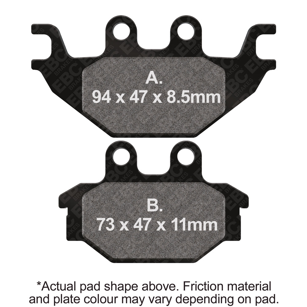 EBC 12-24 Kawasaki KVF 300 Brute Force Front Left/Right Semi-Sintered Vee Brake Pads