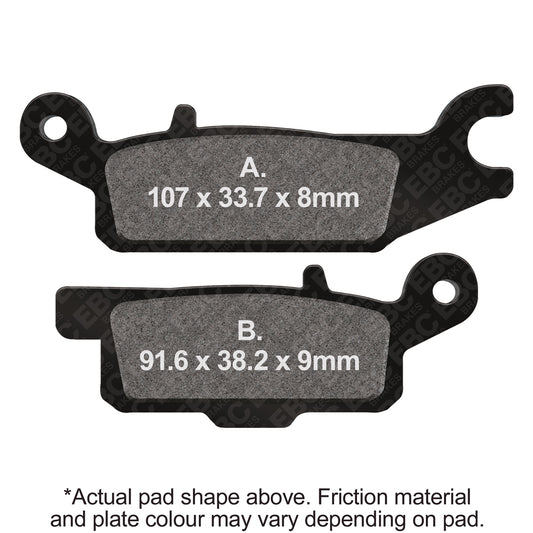 EBC 09-14 Yamaha YFM 550 Grizzly FI 4WD Auto Rear Left R Series Sintered Brake Pads