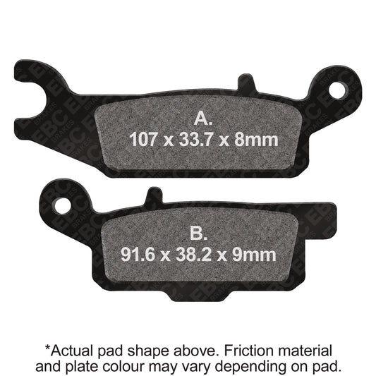 EBC 09-14 Yamaha YFM 550 Grizzly FI 4WD Auto Rear Right R Series Sintered Brake Pads