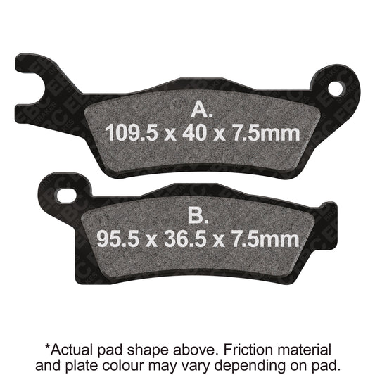 EBC 18-23 Can Am Outlander 450 (w/Single Rear Rotor) Front/Rear Right R Series Sintered Brake Pads