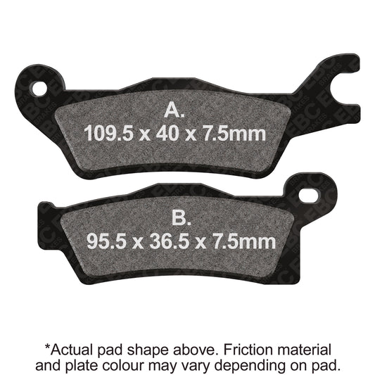 EBC 18-23 Can Am Outlander 450 (w/Single Rear Rotor) Front Left R Series Sintered Brake Pads